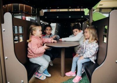 TEBH ECC preschoolers playing in the pavilion